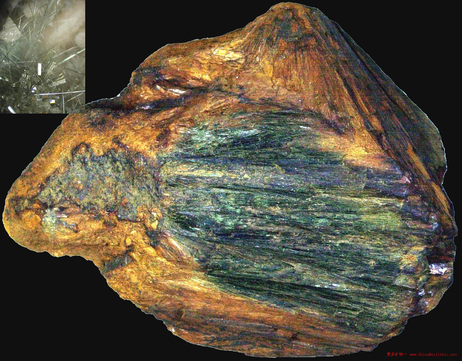 矿物图片钙铁辉石hedenbergite