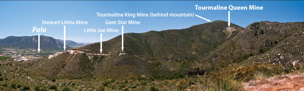 View of Pala Mountain and the town of Pala, marked the most important mines in the area. 