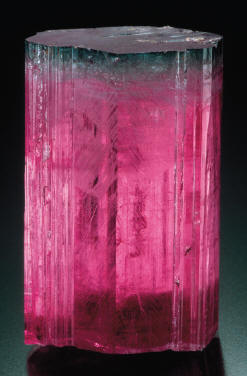 Tourmaline crystal, 4.4 cm tall. 