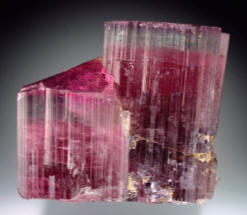 Tourmaline found in 1973, 6.5 cm tall. C. Graeber collection.