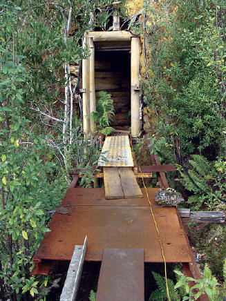 Main adit to Adelaide mine. A. Wright photo.