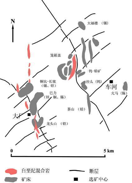 广西南丹成矿带地质概貌图，广西河池市南丹