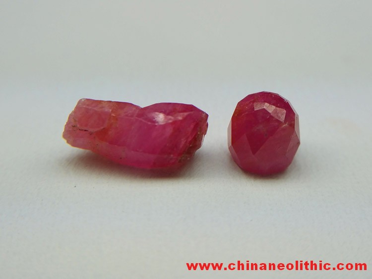 Burma natural ruby ring section faceted bare stone Corundum - no color et al no burning without glue,Corundum