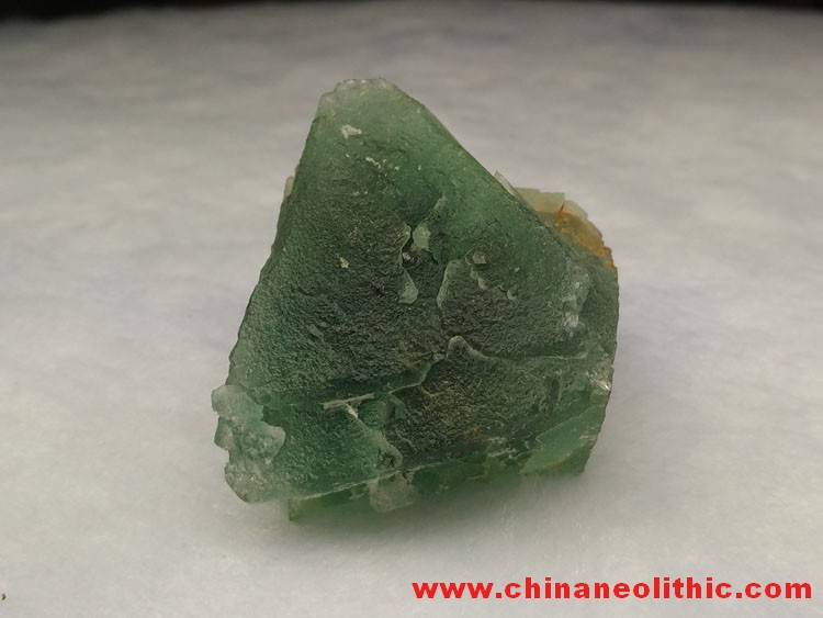 The rare green fluorite and orange red manganese aluminum garnet stone mineral crystal specimens of ,Fluorite,Garnet