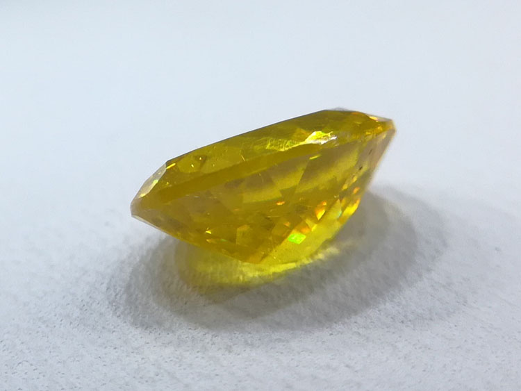 Strong light refraction elliptic faceted gemstone ring section of sphalerite,Sphalerite