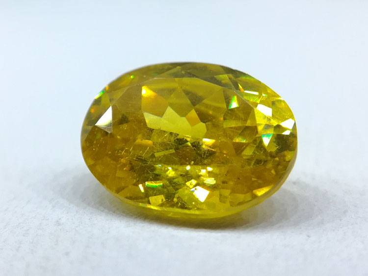 Strong light refraction elliptic faceted gemstone ring section of sphalerite,Sphalerite