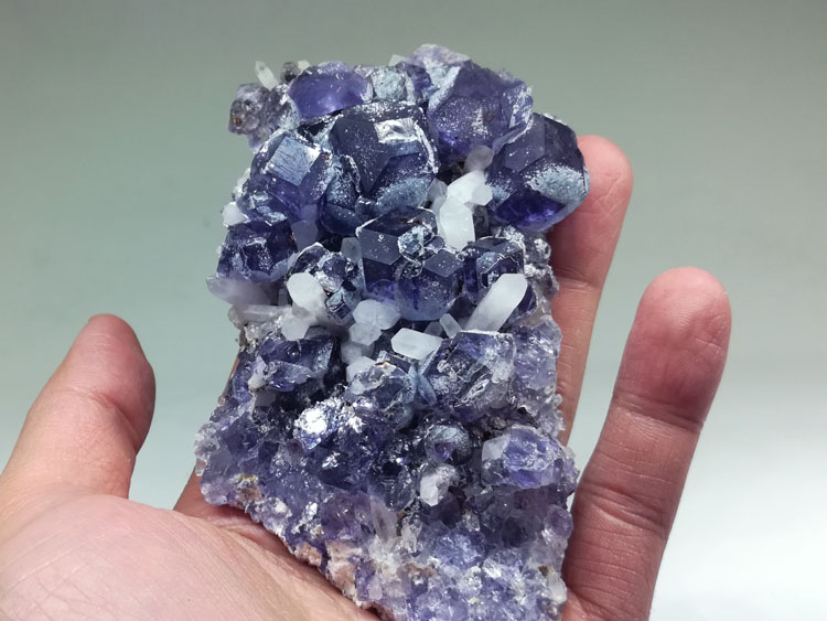 Blue purple fluorite and quartz and pyrite mineral crystals of the gem stone ore,Fluorite,Quartz,Pyrites