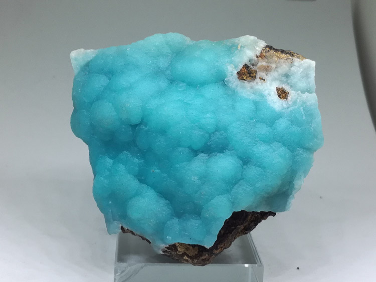Blue hemimorphite pearl luster mineral crystal specimen gem watch Shi Yuanshi stone ore,Hemimorphite