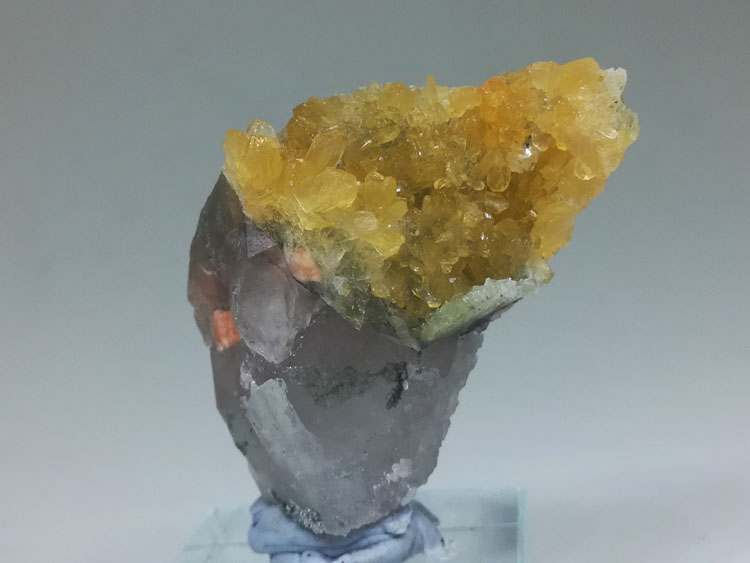 Stilbite and smoky quartz mineral crystal mineral specimen gem stone intergrowth ore,Stilbite,Quartz