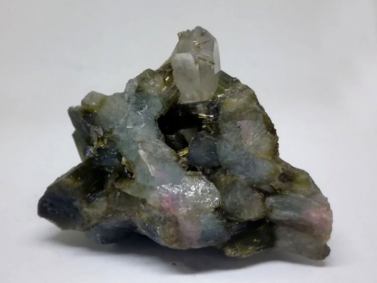 Bi color tourmaline crystal and watermelon tourmaline mineral crystal gem stone ore samples,Tourmaline,Quartz