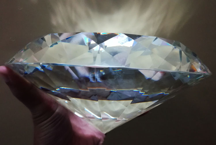 20CM super stunning round diamond glass crafts furnishings jewelry gemstone cutting Home Furnishing,Quartz