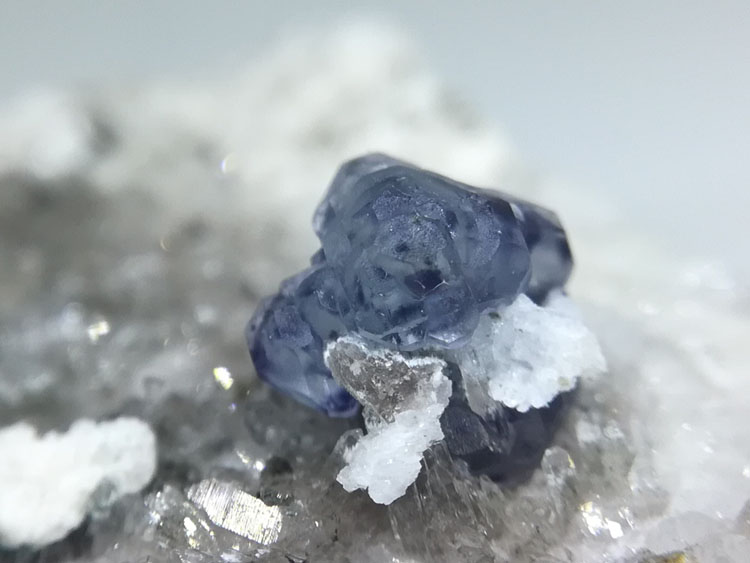 Blue purple stepped eight surface body stone mineral sample crystal gem stone fluorite ore materials,Fluorite,Quartz