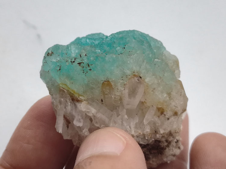 Blue hemimorphite quartz crystal stones and mineral specimens gem stone ore,Hemimorphite,Quartz