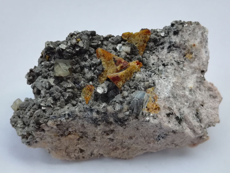 HELVITE and fluorite, Spessartite garnet mineral crystal gem stone ore material specimens,Helvite,Garnet,Fluorite