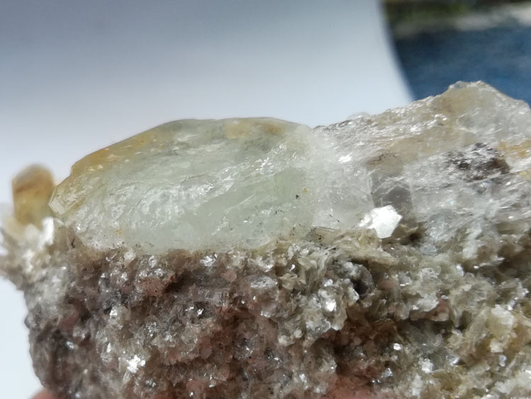 Plate shaped Aquamarine and mica mineral crystal specimens gem stone ore,Aquamarine,Mica