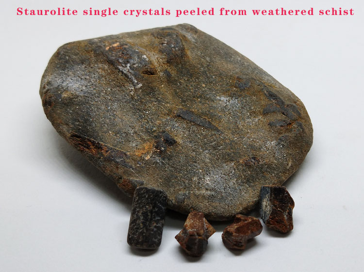 New Staurolite Mineral Specimens Discovered in China Crystal Gemstone Raw Ore Collection,