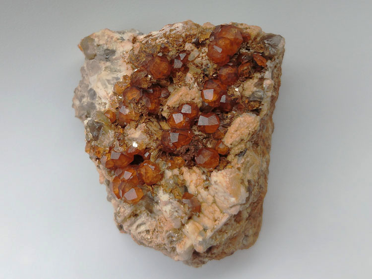 Manganese-aluminum Garnet Spessartine,Quartz,Feldspar Mineral Specimens Mineral Crystals Gem,Garnet,Quartz,Feldspar