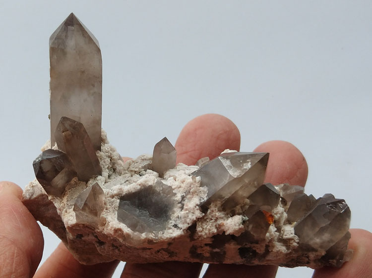 Manganese-aluminum Garnet Spessartine,Smoky Quartz,Feldspar Mineral Specimens Mineral Crystals,Garnet,Quartz,Feldspar