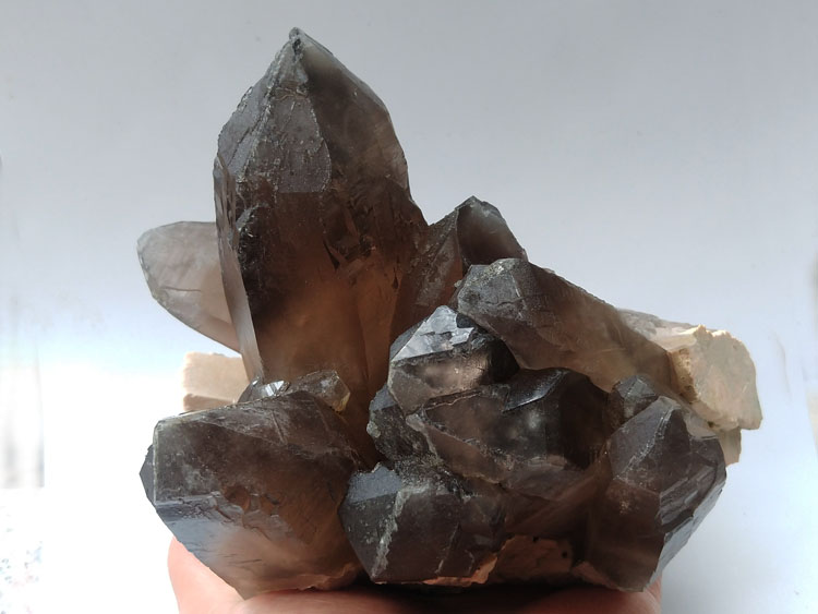 Smoky Quartz,Albite  Feldspar Mineral Specimens Mineral Crystals Gem Materials,Quartz,Feldspar