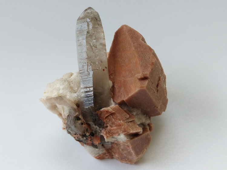 Natural garnet Smoky quartz inclusions Orthoclase Microcline  Feldspar,Garnet,Quartz,Feldspar