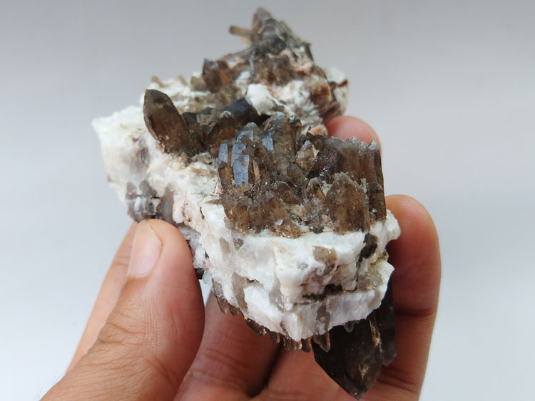 Smoky Quartz Garnet Spessartine Spessartite Mineral Specimen Crystal Gem,Quartz,Feldspar,Garnet
