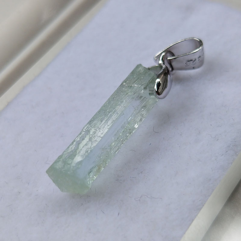 Aquamarine Beryl Pendant Necklace Mineral Specimen Crystal Gem,Aquamarine