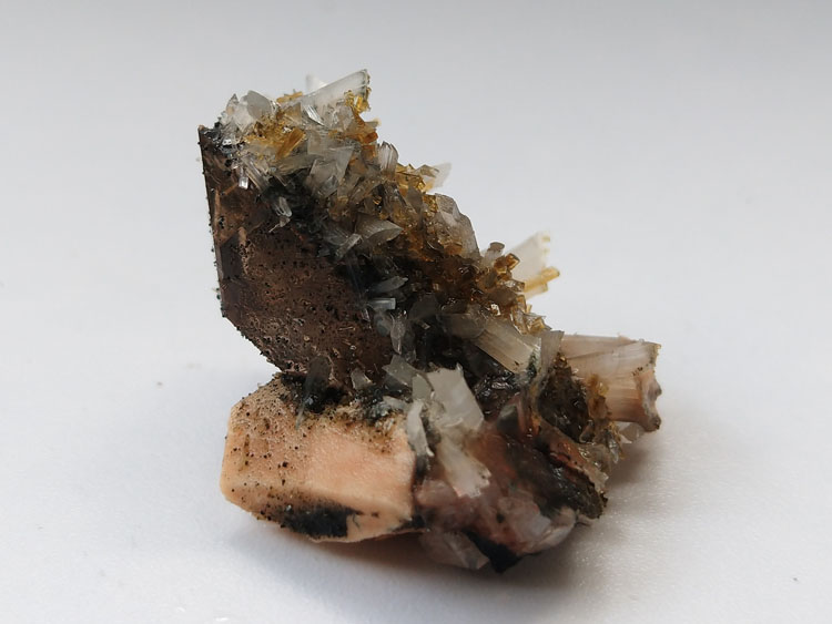 Laumontite Stilbite,Smoky Quartz Mineral Specimens Mineral Crystals Gem Materials,Laumontite,Quartz,Stilbite