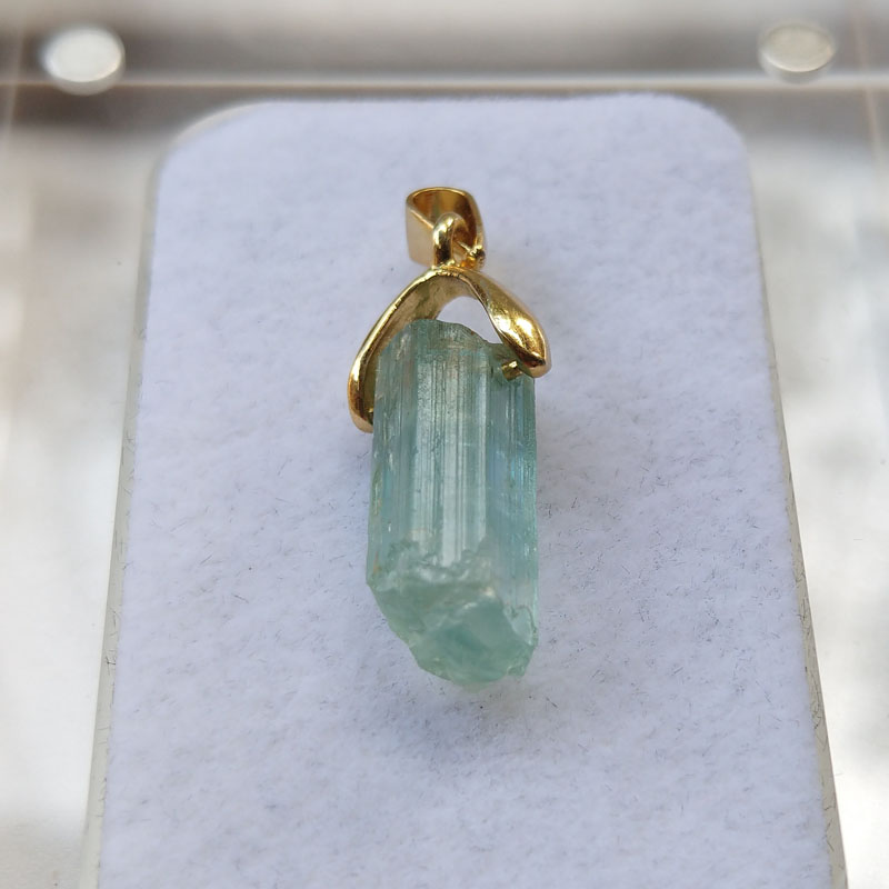 Aquamarine Beryl Pendant Necklace Mineral Specimen Crystal Gem,Aquamarine