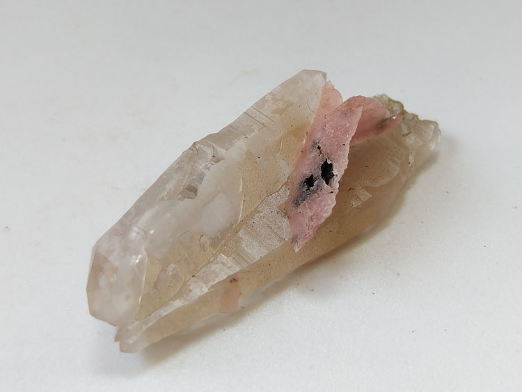 Rhodochrosite,Smoky Quartz Mineral Specimens Mineral Crystals Gem Materials,Rhodochrosite,Quartz
